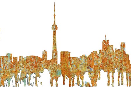 Toronto Ont Skyline - Rust by Marlene Watson art print