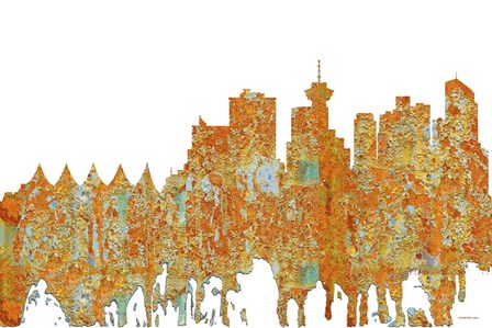 Vancouver BCSkyline - Rust by Marlene Watson art print