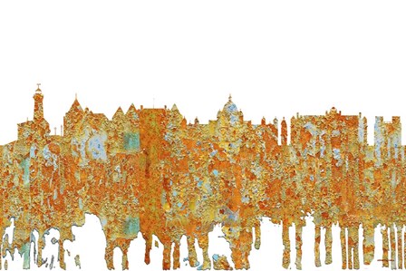 Victoria BC Skyline - Rust by Marlene Watson art print