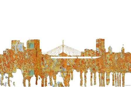 Winnipeg ManSkyline - Rust by Marlene Watson art print