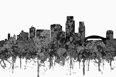 Corpus Christi Texas - Cartoon B&amp;W by Marlene Watson art print