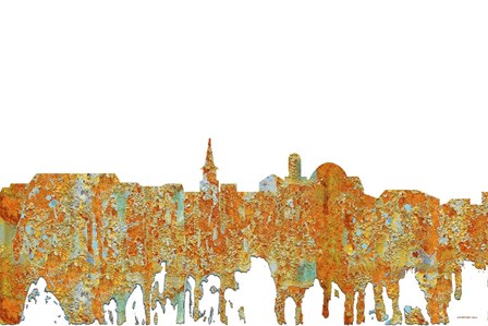 Alexandria Virginia Skyline - Rust by Marlene Watson art print