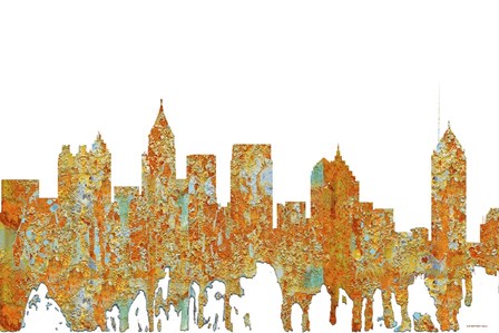 Atlanta Georgia Skyline - Rust by Marlene Watson art print