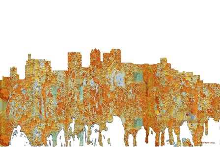 Birmingham Alabama Skyline - Rust by Marlene Watson art print