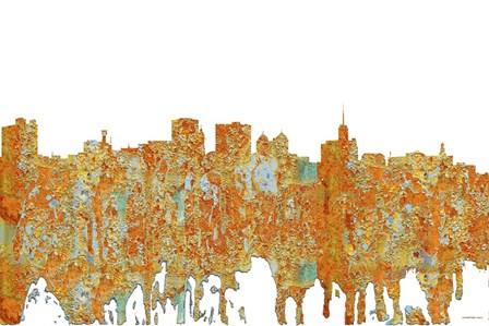 Buffalo New York Skyline - Rust by Marlene Watson art print