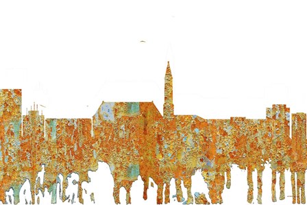 Cheyenne Wyoming Skyline - Rust by Marlene Watson art print