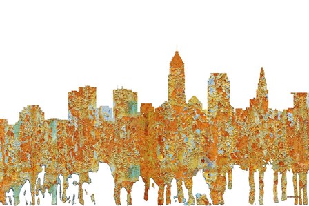Cleveland Ohio Skyline - Rust by Marlene Watson art print