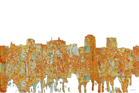 Colorado Springs Colorado Skyline - Rust by Marlene Watson art print
