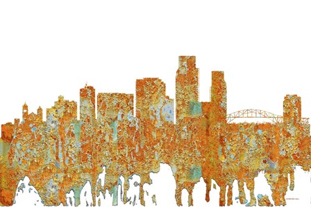 Corpus Christi Texas - Rust by Marlene Watson art print