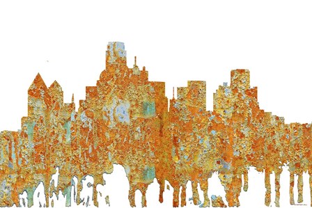 Dallas Texas Skyline - Rust by Marlene Watson art print