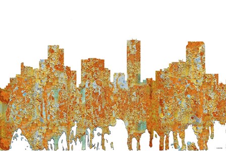 Denver Colorado Skyline - Rust by Marlene Watson art print
