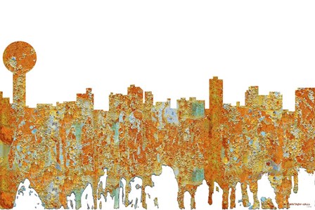 Knoxville Tennessee Skyline - Rust by Marlene Watson art print