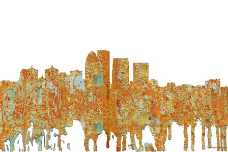 Louisville Kentucky Skyline - Rust by Marlene Watson art print