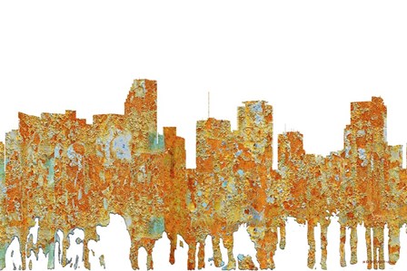 Miami Florida Skyline - Rust by Marlene Watson art print