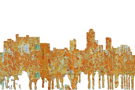 New Brunswick New Jersey Skyline - Rust by Marlene Watson art print