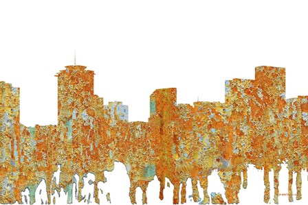 New Orleans Louisiana Skyline - Rust by Marlene Watson art print
