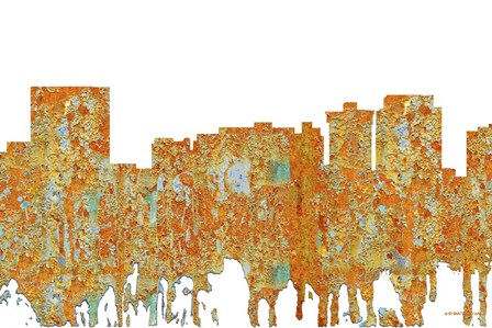 Newport News Virginia Skyline -Rust by Marlene Watson art print