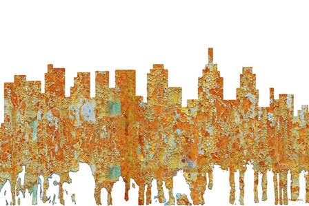 Philadelphia Skyline - Rust by Marlene Watson art print