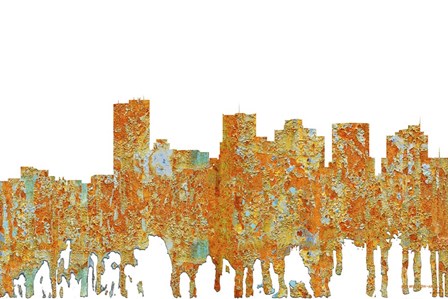 Phoenix Arizona Skyline - Rust by Marlene Watson art print