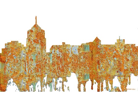 Roanoke Virginia Skyline - Rust by Marlene Watson art print