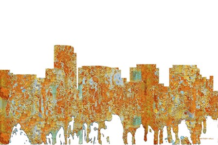 Rosslyn Virginia Skyline - Rust by Marlene Watson art print