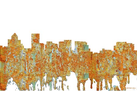 Salem Oregon Skyline - Rust by Marlene Watson art print