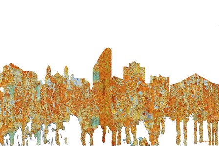 San Jose California Skyline - Rust by Marlene Watson art print