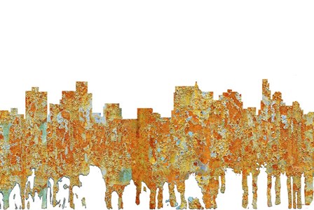 Springfield Illinois Skyline - Rust by Marlene Watson art print