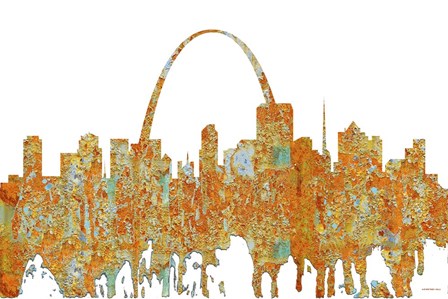 St Louis Missouri Skyline - Rust by Marlene Watson art print
