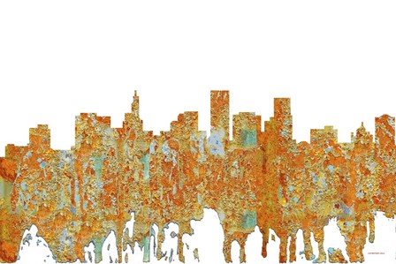 St Paul Minnesota Skyline- Rust by Marlene Watson art print