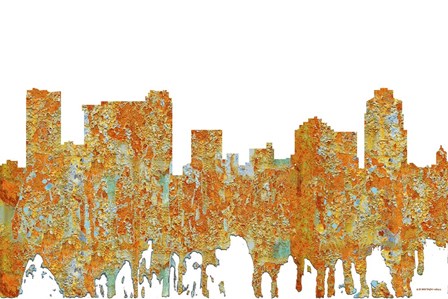 St Petersburg Florida Skyline - Rust by Marlene Watson art print