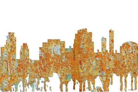 Tempe Arizona Skyline - Rust by Marlene Watson art print