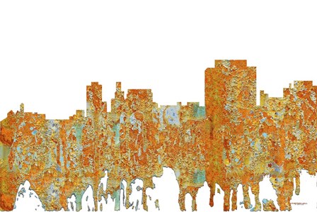 Trenton New Jersey Skyline - Rust by Marlene Watson art print