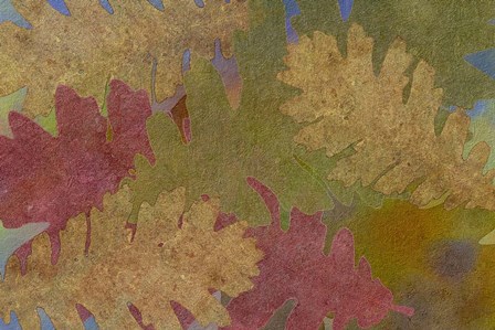 Fallen Leaves Red Golden by Cora Niele art print