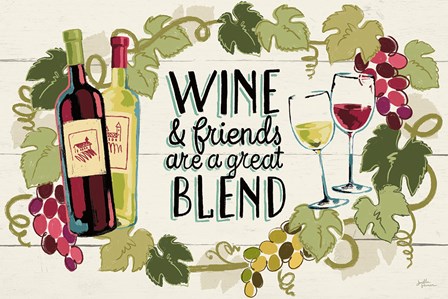 Wine and Friends I by Janelle Penner art print