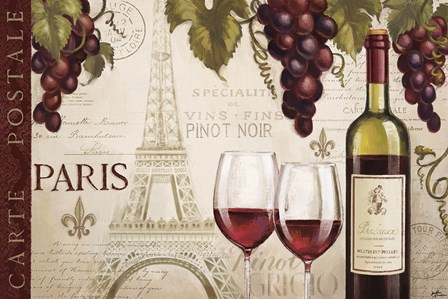Wine in Paris I by Janelle Penner art print