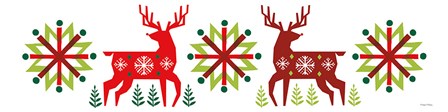 Geometric Holiday Reindeer III by Michael Mullan art print