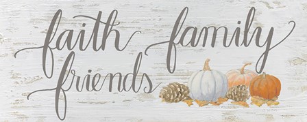 Beautiful Bounty Sign III Faith Family Friends Script by James Wiens art print