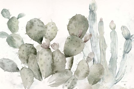 Cactus Garden Landscape Black/White by Cynthia Coulter art print