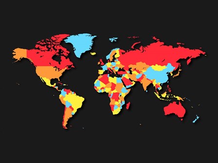 World Map Countries by Naxart art print