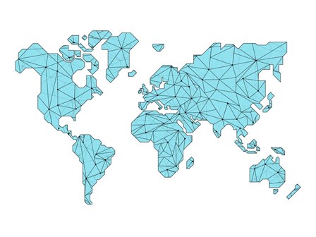 World Map Blue by Naxart art print