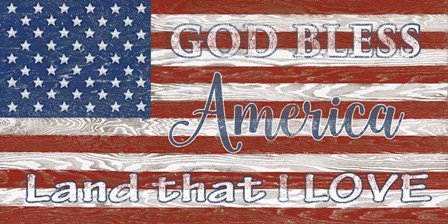 Old Glory On Wood-B by Jean Plout art print