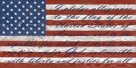 Old Glory On Wood-D by Jean Plout art print