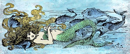 Mermaid Under the Sea-A by Jean Plout art print