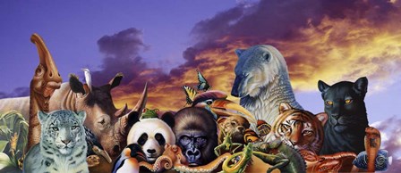 Animal Collage 3 by John Rowe art print