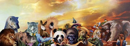 Animal Collage 5 by John Rowe art print