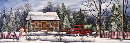 Winter Snowman Truck by Debbi Wetzel art print
