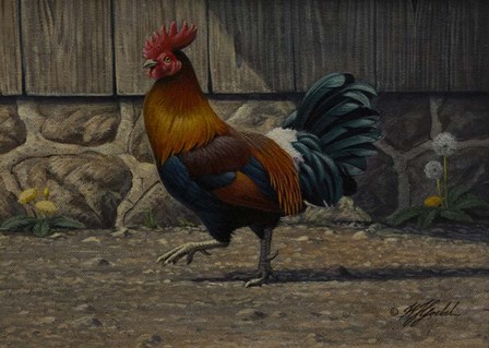 Barnyard Strut - Bantam Rooster by Wilhelm J. Goebel art print