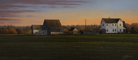 Sunset On A Family Farm by Wilhelm J. Goebel art print