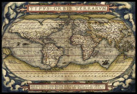 Cosmos-Ortelius World Map 1570 by Vintage Lavoie art print